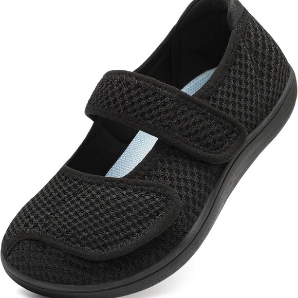 Women's Wide Diabetic Walking Shoes Breathable Slip-On Sneakers Flat - Picture 1 of 6